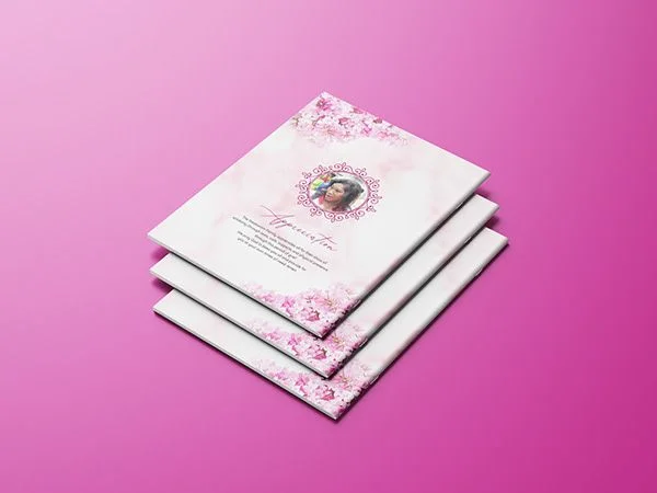 custom square funeral brochure print Design 3